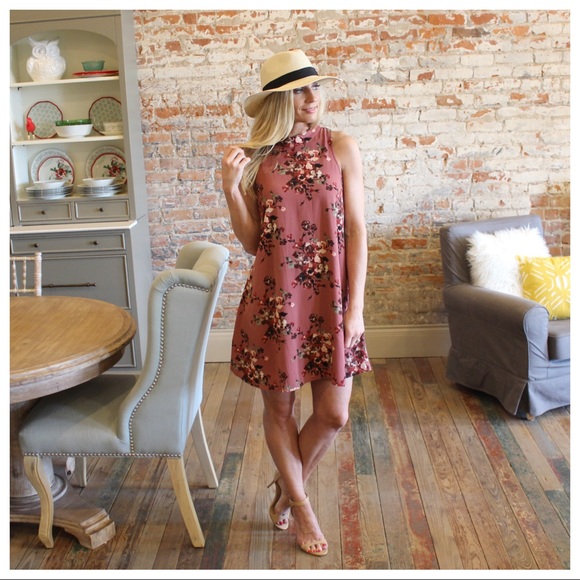 🌞SUMMER SALE🌞Mauve floral sleeveless dress - Picture 3 of 5